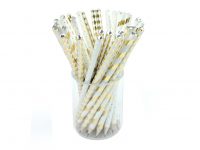 6 Gold Foil White Crystal Pencil