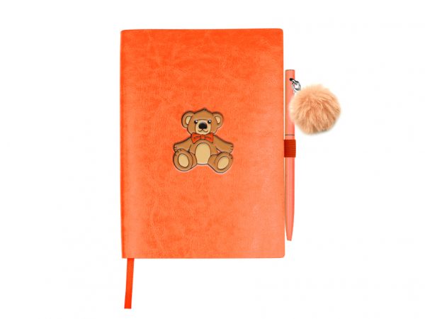 Bear Notebook with Ponpom Pen Pack