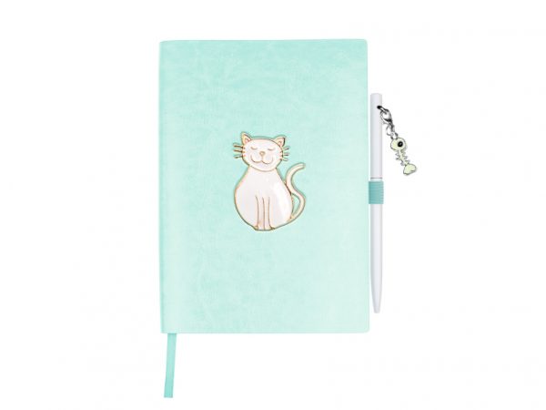 Lovely Cat Notebook Pack with Pen Charm