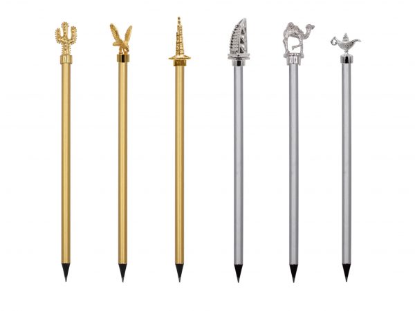 Luxury Orient Souvenir Golden Pencils with Dubai Topper