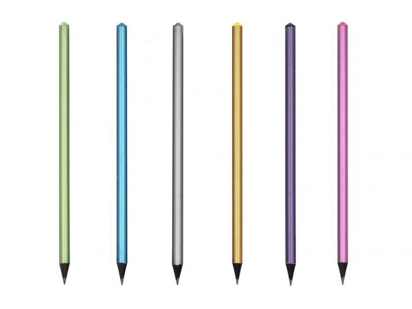 Metallic Color HB Lead Crystal Topper Pencils