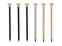 Luxurious Big Diamond Topper Gift Pencils For Her