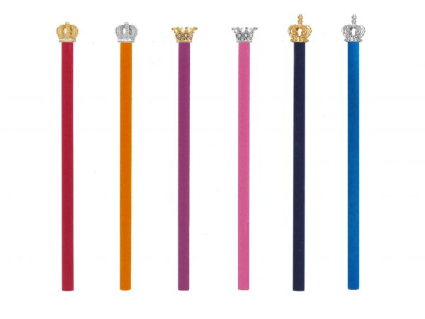 Luxury Color Velvet Pencil with Crown Topper For  Museum,Palace and Castle