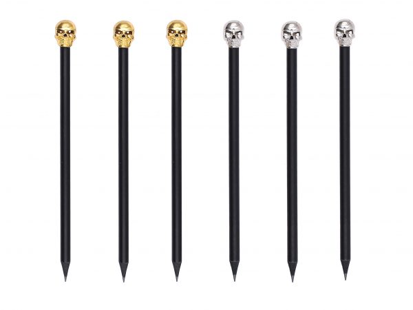 Cool Gift of Pencil with Skull Head Topper For Halloween