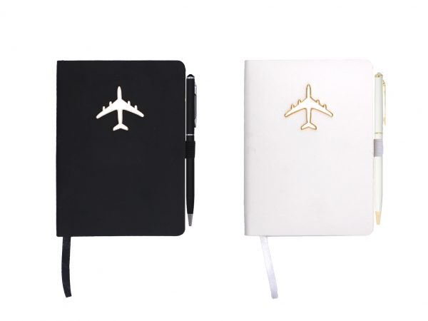 New Arrival A6 Size Leather Notebook with Fashion Airplane Charm