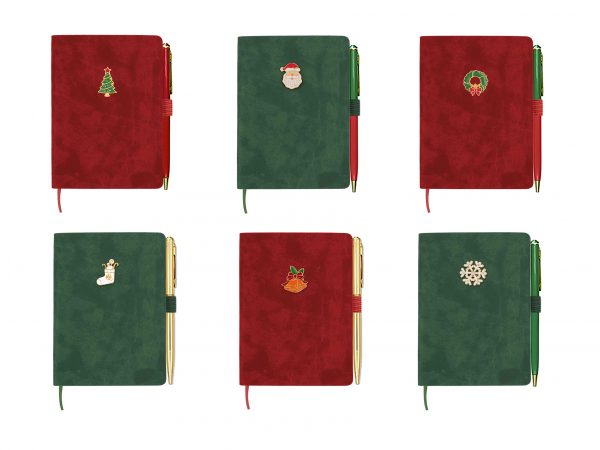 New Christmas Gift Novelty A6 Size Leather Notebook For Xmas Gifts