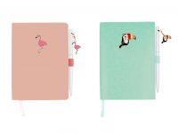 Beautiful Flamingo Toucan Design Diary A6 Size Leather Notebook
