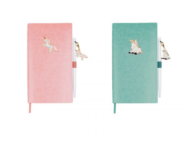 Back to School Stationery Gift Unicorn Pendant Pen Notebook Pack