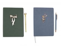 High Quality A5 PU Leather Notebook with Bowknot Ballet Girl Charm